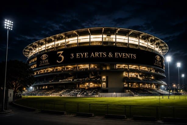 Stadium exterior branding example
