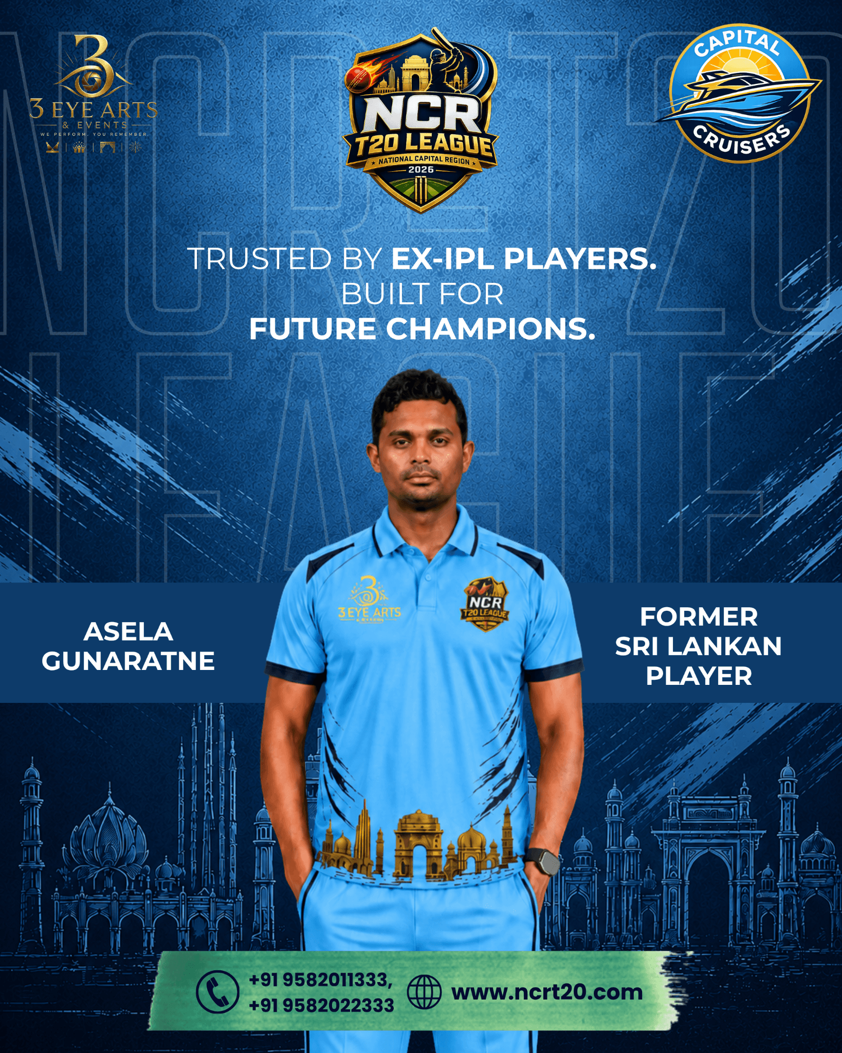 We’re excited to announce that ASELA GUNARATNE will be participating in the NCR T20 League!