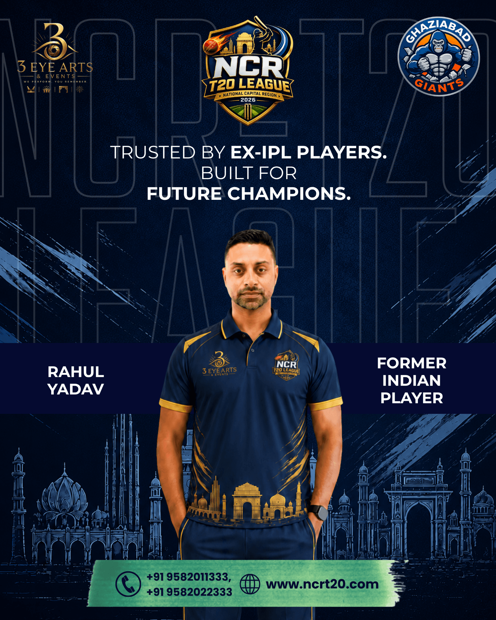 We’re excited to announce that RAHUL YADAV will be participating in the NCR T20 League!